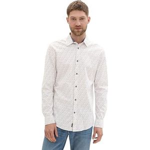 TOM TAILOR heren overhemd, 36737 - Wit Driehoekig Ontwerp, XXL