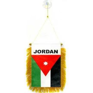 Jordan mini Banner 6'' x 4'' - Jordanian PENNANT 15 x 10 cm - mini Banners 4x6 inch zuignap hanger - AZ FLAG