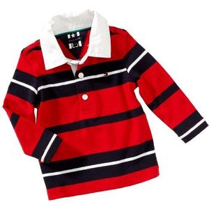 Tommy Hilfiger Benton STRIPE MINI RUGBY L/S BJ50239290 jongens sweatshirts, rood (nieuw Formula One), 98 cm