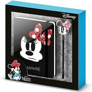 Minnie Mouse boos geschenkdoos met dagboek en mode balpen, veelkleurig