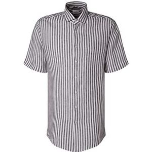 Seidensticker Men's Regular Fit Shirt met korte mouwen, donkerblauw, 38, donkerblauw, 38