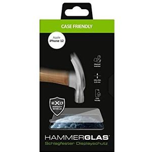 HAMMERGLAS - Case Friendly - screen protector geschikt voor de Apple iPhone 12 Mini - Transparant beschermglas