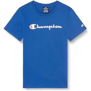 Champion Legacy Icons B - S/S Crewneck T-shirt, elektrisch blauw, 9-10 jaar kinderen en jongeren SS24, Blauw