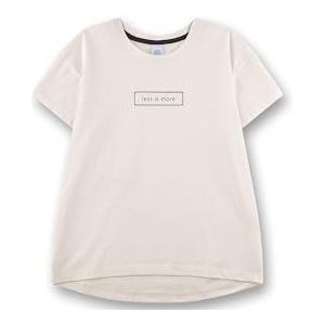 Sanetta Meisjes slaapshirt off-white | Hoogwaardig en comfortabel slaapshirt van katoen voor meisjes. Kort slaapshirt met tekst | Nachtkleding voor meisjes, beige, 128