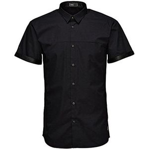 Jack & Jones Heren Slim FIT Shirt korte mouw in witte en zwarte kleuren S-XL, Zwart, M