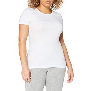 Emporio Armani Iconic Cotton T-shirt voor dames, wit, XL