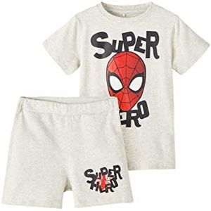 NAME IT Baby-jongens NMMAJS Spiderman SS NIGHTSET MAR pyjama, lichtgrijs melange, 86, lichtgrijs gem., 86 cm