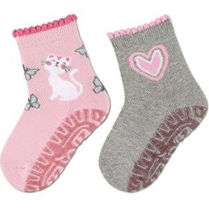 Sterntaler Baby Unisex babysokken glitter Flitzer AIR dubbelpak kat - sokken baby, babysokjes - met kattenmotief - roze, 20, roze