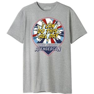 Marvel UXMISSMTS004 T-shirt, grijs melange, maat L, Grijs Melange, L