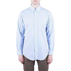 Brooks Brothers Heren Dress Non-Iron Botton Down Regent Stripe Shirts, blauw (Light/Pastel Blue 18), 44 NL (Nek 17"", Mouw 36"")