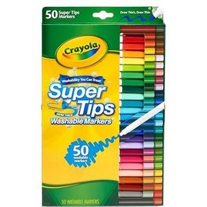 Crayola Viltstiften met Superpunt, Set van 50 Stiften in Diverse Kleuren, Geschikt Voor Kinderen Vanaf 3 Jaar
