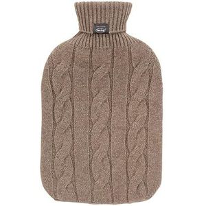 Fashy Warmwaterkruik gebreide hoes kasjmier bruin 2 L