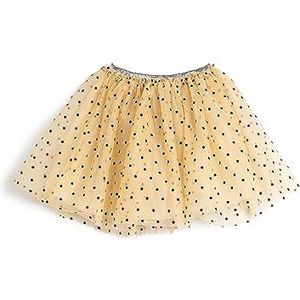 Koton Girls Tulle Mini Rok Polka-Dot Lined Relax Cut Elastische Tailleband, 052 (beige), 9-10 Jaar