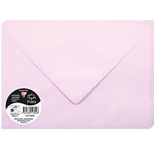 Clairefontaine 51302C enveloppen, met rubber, formaat C5 (16,2 x 22,9 cm) – 120 g/m² – kleur roze dragée – uitnodigingen voor evenementen en beloften – serie Pollen – premium papier, glad