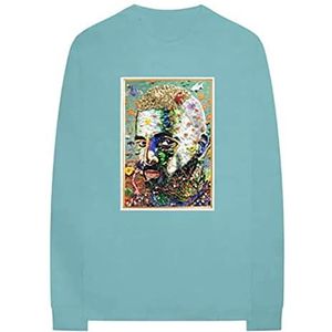 Maluma Uniseks T-shirt met lange mouwen voor volwassenen, 7dj Portret Mint T-shirt met lange mouwen, klein, munt, S