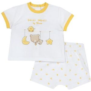 Chicco 2-Delige Set Van T-Shirt En Korte Broek (1) baby-jongens, Bianco, 9M, Design in Italië