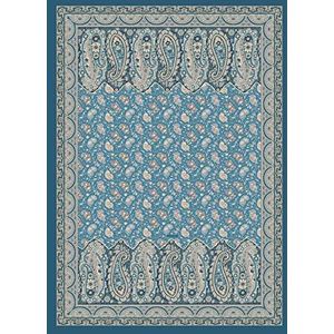 Bassetti Tapijt Imperia B1 van katoen polyester en andere vezels in de kleur blauw, afmetingen: 110cm x 150cm, 9324201