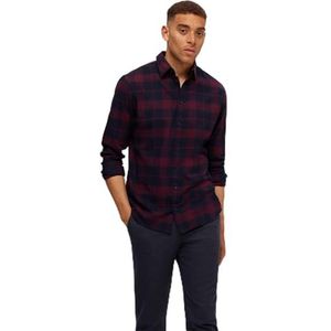 SELETED HOMME Ls Noos Slhslimowen-Flannel Shirt voor heren, Port Royale/Checks: checks, XXL