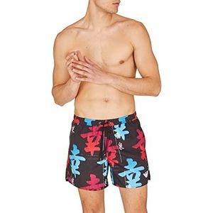 Emporio Armani Swimwear Men's Emporio Armani Graphic Patrons Boxer Short Swim Trunks, Macro Ideogram, 44, macro ideogram