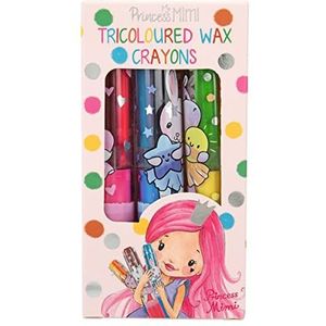 Depesche 12176 Princess Mimi - Tricolour Wax Crayon Set, waskrijtjes - 3 draaibare, veelkleurige krijtjes voor kinderen, kleurset voor creatief tekenen