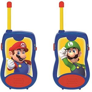 Lexibook - Nintendo Super Mario Walkie-talkies, Riemclip, Batterij, voor Kinderen / Jongens, Blauw/Rood, TW12NI