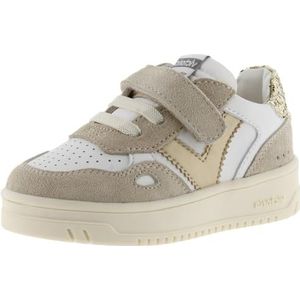 victoria Girl 1257116-KIDS Low-Top VICTORIA LEATHER EFFECT LOW TENNIS SEUL & SPLIT LEATHER PIECES & GLITTER BACK & STRAP PLATINO 32