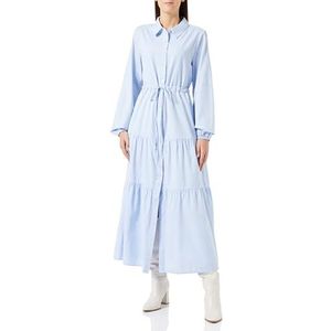 blonda Dames maxi-jurk van katoen 21626498-BL01, lichtblauw, M, lichtblauw, M