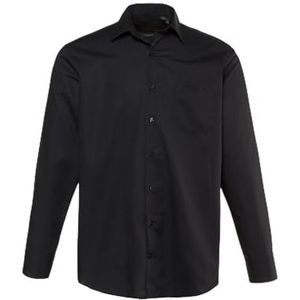 JP1880 Herenoverhemd, grote maten, grote maten, slimfit, strijkbestendig, zwart, XXL