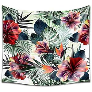DekoArte TP34 - Modern wandtapijt, digitaal bedrukt, 100% polyesterweefsel, decoratie voor uw woonkamer of slaapkamer, wereldkaart of wereldkaart in rood, 150 x 130 cm