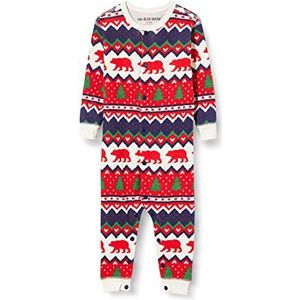 Hatley Fair Isle Bear & Moose Family Union Suits Pyjama Set, Baby Union Pak - Navy Bear Fair Isle, 6-12 maanden