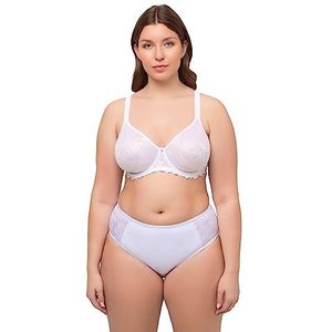 Ulla Popken Dames grote maten grote maten plus size beugelbeha, voorgevormd, Jacquard-kant 812655, sneeuwwit, 105C