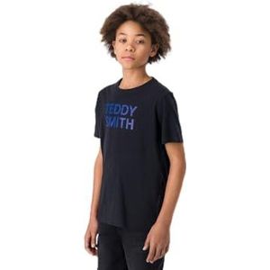 Teddy Smith, Ticlass 3 MC Jr T-shirt voor jongens, Koolstof/Contrast 2, 16 Jaren