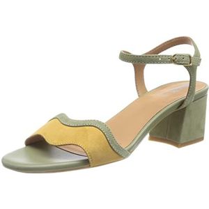 Geox - D New Eraklia 50 - Damessandalen - Pistache - Leer - Blokhak