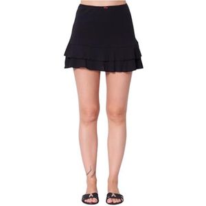 Tommy Jeans Dames TJW POINTELLE MINI ROK EXT Rechte Rok, Zwart, XS, Zwart (zwart), XS