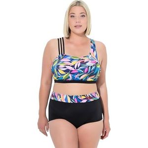Ulla Popken Finja bikiniset met bladeren, zwart, 42