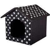 Hobbydog R6 BUDCWL2 Doghouse R6 76X72 cm Black met Paws, XXL, Zwart, 2,5 kg