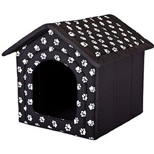 Hobbydog R6 BUDCWL2 Doghouse R6 76X72 cm Black met Paws, XXL, Zwart, 2,5 kg