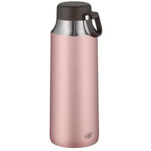 alfi Thermosfles City Tea Bottle roze 900 ml, roestvrijstalen drinkfles 100% dicht, ook bij koolzuur, 5547.284.090 thermoskan, 12 uur warm, 24 uur koud, BPA-vrij, rosé