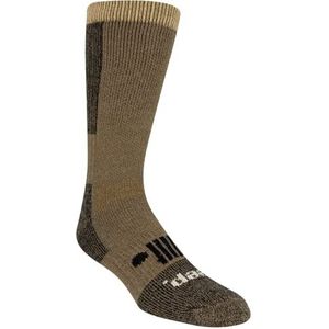Jeep Men's Rugged Wool Blend Crew Socks-1 Pair Pack-Heavyweight Cushioned Comfort and Blister Prevention, Brown, 8-12