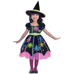amscan 9905051 Girly Spider Heks Kostuum-Leeftijd 2-3 Jaar-1 Pc