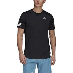 adidas Club 3str T-shirt voor heren, 1 stuk, zwart/wit, XS