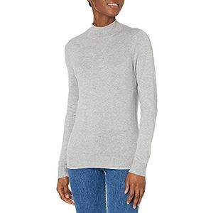 Amazon Essentials Lichtgewicht Mockneck Sweater Lichtgrijs Heide, XS