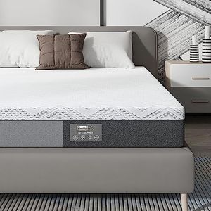 BedStory Matras 140 x 190 cm van schuimrubber met 7 comfortzones, met wasbare bamboehoes, gelschuim en bamboe, zorgt voor een ademende en comfortabele slaap, dikte 15 cm