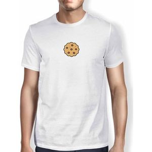 Green Fish, Basic T-shirt voor heren, 100% katoen, regular fit, Digital Icon Printed, maat: M, kleur: wit, wit, M