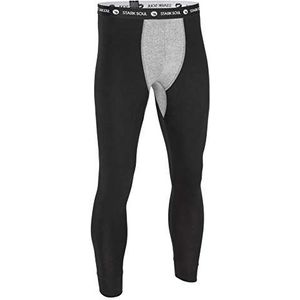 STARK SOUL Lange onderbroek voor heren, lange John Pant van katoen, ademend functioneel ondergoed, zwart-grijs, XL