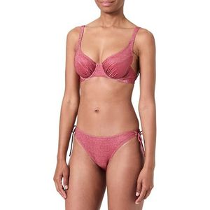 Bikiniset met beugel, lovertjes Lurex-stof, Aubergine, 36