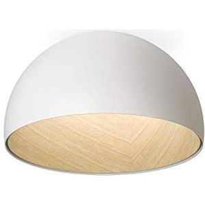 Plafondlamp, rond, klein, recht, 1 LED, 12 W, 2700 K, met diffuser van polycarbonaat, serie Duo, wit, 19 x 35 x 35 cm (referentie: 487493/1B)