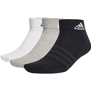 adidas, Gewatteerde sportkleding enkelsokken 6 paar, sokken, medium grijs heather/wit/zwart, M, unisex volwassen