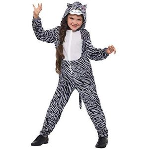 Tabby Cat Costume, Grey, with Hooded Jumpsuit (S)