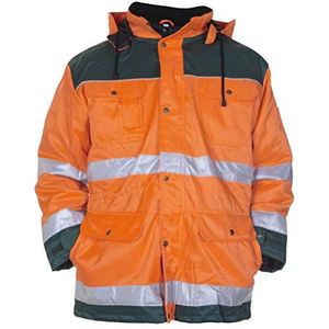 Hydrowear 047500 Lissabon Winter Parka, Bever, 50% Polyester/50% Katoen, Grote Maat, Oranje/Groen